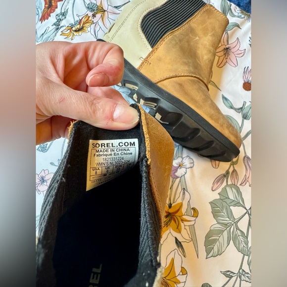 Sorel Joan of Arctic Chelsea Wedge II Camel Brown Size 8 Colorblock Boots - Picture 7 of 8